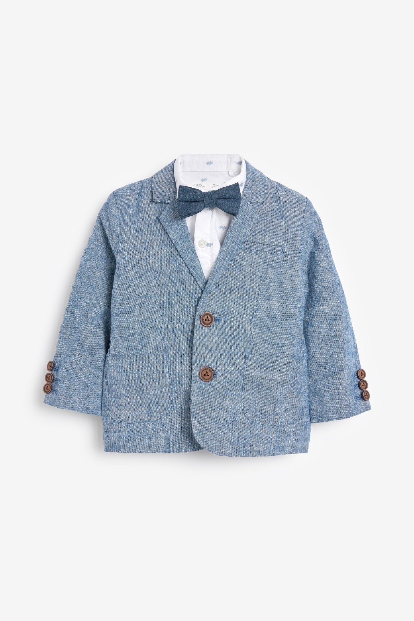 Blue Blazer, Shirt, Shorts And Bow Tie Set (3mths-7yrs)