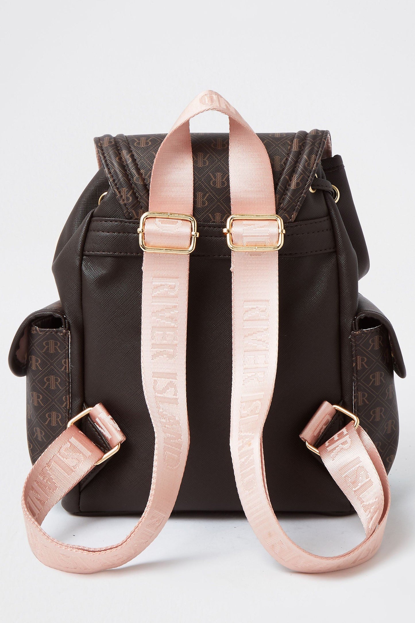 River Island Brown Dark Mono Utility Backpack