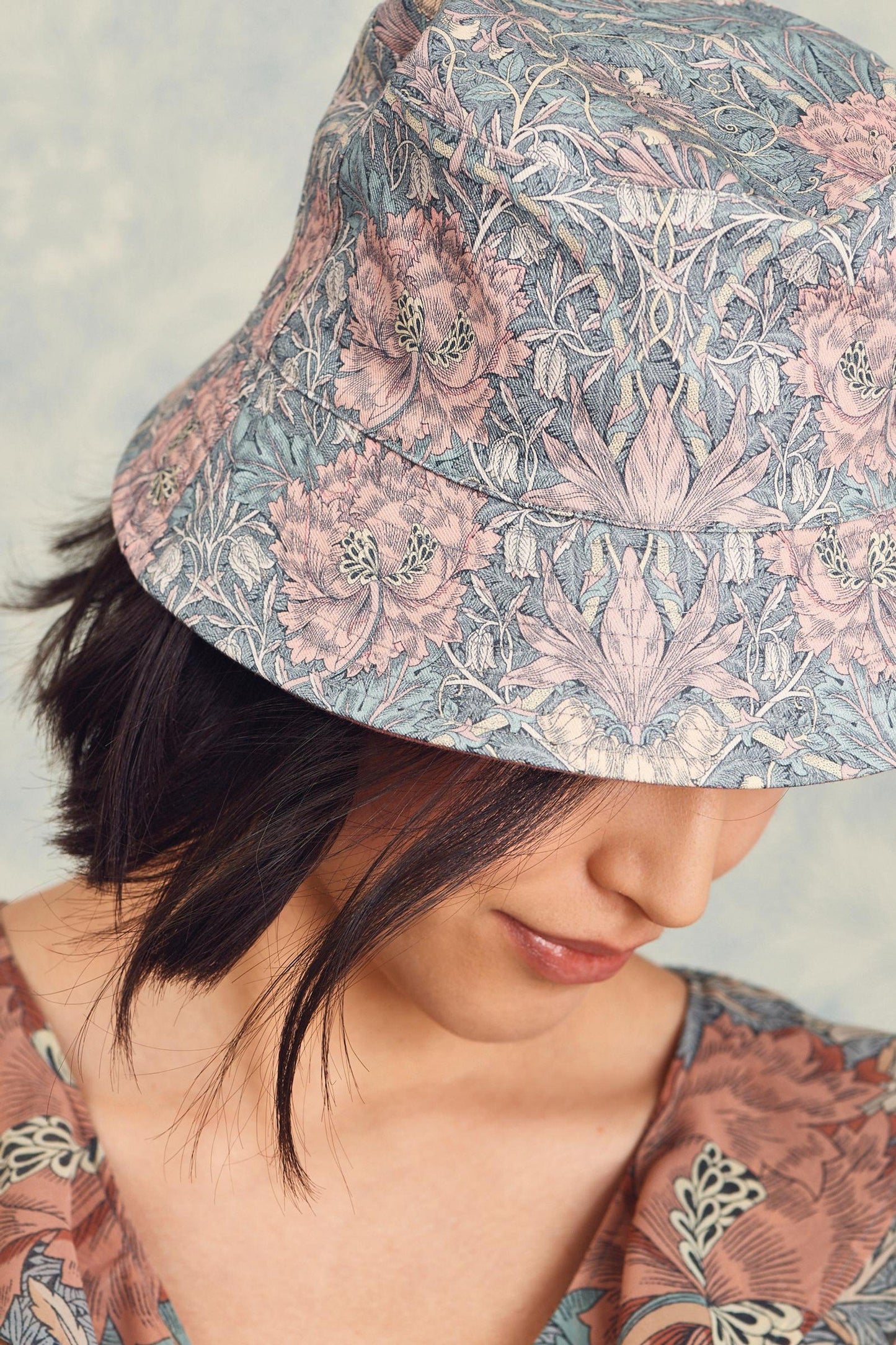 Pink Morris & Co Print Reversible Bucket Hat